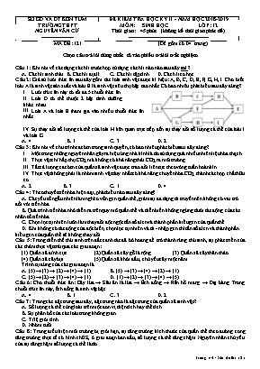 Đề kiểm tra học kì II môn Sinh học Lớp 12 - Mã đề 121 - Năm học 2018-2019 - Trường THPT Nguyễn Văn Cừ